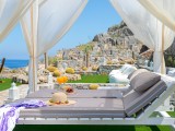 Lindos Vigli Private Villa four-poster daybed with sea view