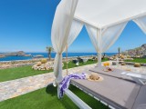 Lindos Vigli Private Villa four-poster daybed with sea view